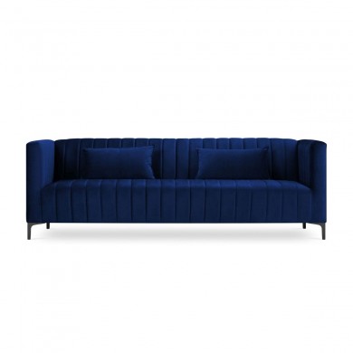 Canapé velours Annite Bleu Roi Pieds Métal Chromé Noir 3 Places BOUTICA DESIGN MIC_3S_B2_2_ANNITE6