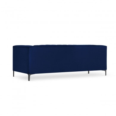 Canapé velours Annite Bleu Roi Pieds Métal Chromé Noir 3 Places BOUTICA DESIGN MIC_3S_B2_2_ANNITE6