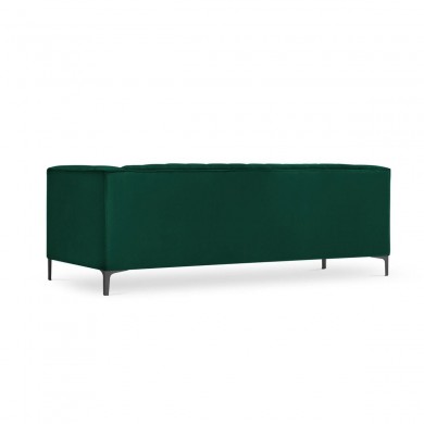 Canapé velours Annite Vert Bouteille Pieds Métal Chromé Noir 3 Places BOUTICA DESIGN MIC_3S_B2_2_ANNITE7