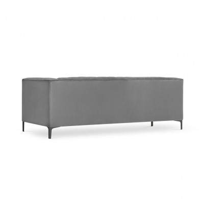 Canapé velours Annite Gris Clair Pieds Métal Chromé Noir 3 Places BOUTICA DESIGN MIC_3S_B2_2_ANNITE8