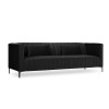 Canapé velours Annite Noir Pieds Métal Chromé Noir 3 Places BOUTICA DESIGN MIC_3S_B2_2_ANNITE10