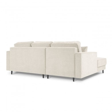 Canapé d'angle gauche convertible avec coffre Dunas Beige Pieds Métal Chromé Noir BOUTICA DESIGN MIC_LCF_86_A3_DUNAS1