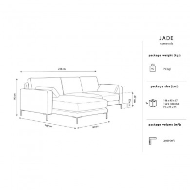 Canapé d'angle gauche Jade Jaune BOUTICA DESIGN MIC_LC_51_F1_JADE2