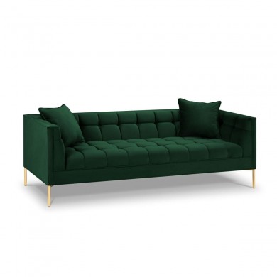 Canapé velours Karoo Vert Bouteille Pieds Métal Doré 3 Places BOUTICA DESIGN MIC_3S_51_F1_KAROO4