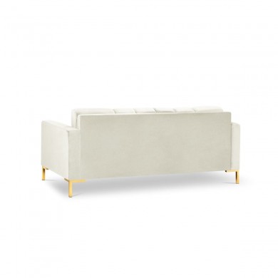 Canapé velours Mamaia Beige Clair Pieds Métal Doré 3 Places BOUTICA DESIGN MIC_3S_51_E1_MAMAIA101