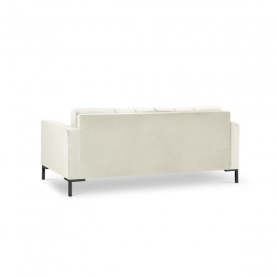 Canapé velours Mamaia Beige Clair Pieds Métal Noir 3 Places BOUTICA DESIGN MIC_3S_51_F1_MAMAIA101