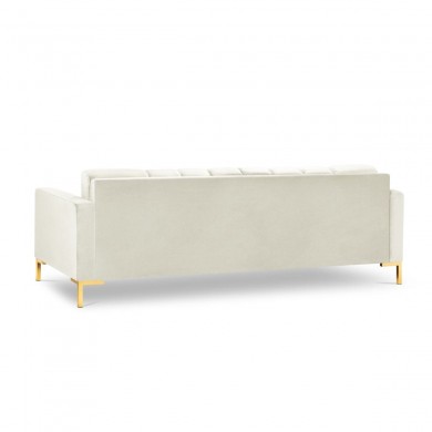 Canapé velours Mamaia Beige Clair Pieds Métal Doré 4 Places BOUTICA DESIGN MIC_4S_51_E1_MAMAIA101