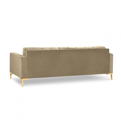 Canapé velours Mamaia Beige Pieds Métal Doré 4 Places BOUTICA DESIGN MIC_4S_51_E1_MAMAIA102