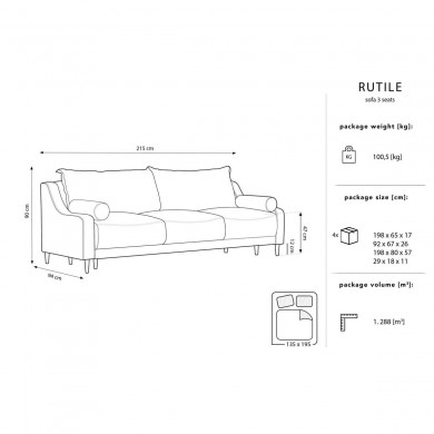 Canapé convertible avec coffre Rutile Orange BOUTICA DESIGN MIC_3S_2_A3_RUTILE11