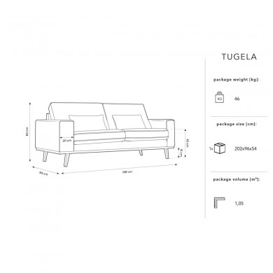 Canapé velours Tugela Beige 2 Places BOUTICA DESIGN MIC_2S_44_F1_TUGELA1