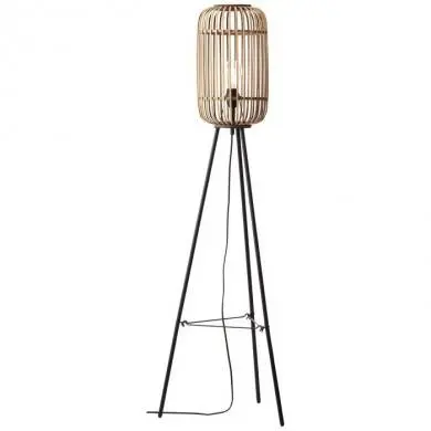 Lampadaire trepied WOODROW Brun clair BRI_93776_20 93776/20 Lampadaire trepied WOODROW Brun clair BRILLIANT 93776/20