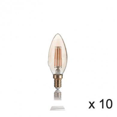 Ampoule (x10) 4W E14 Ambré D3,5 151649 IDEAL LUX 151649