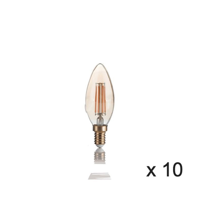 Ampoule (x10) 4W E14 Ambré D3,5 151649 IDEAL LUX 151649