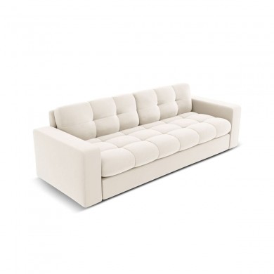 Canapé velours Justin Beige Clair 3 Places BOUTICA DESIGN MIC_3S_51_F1_JUSTIN1