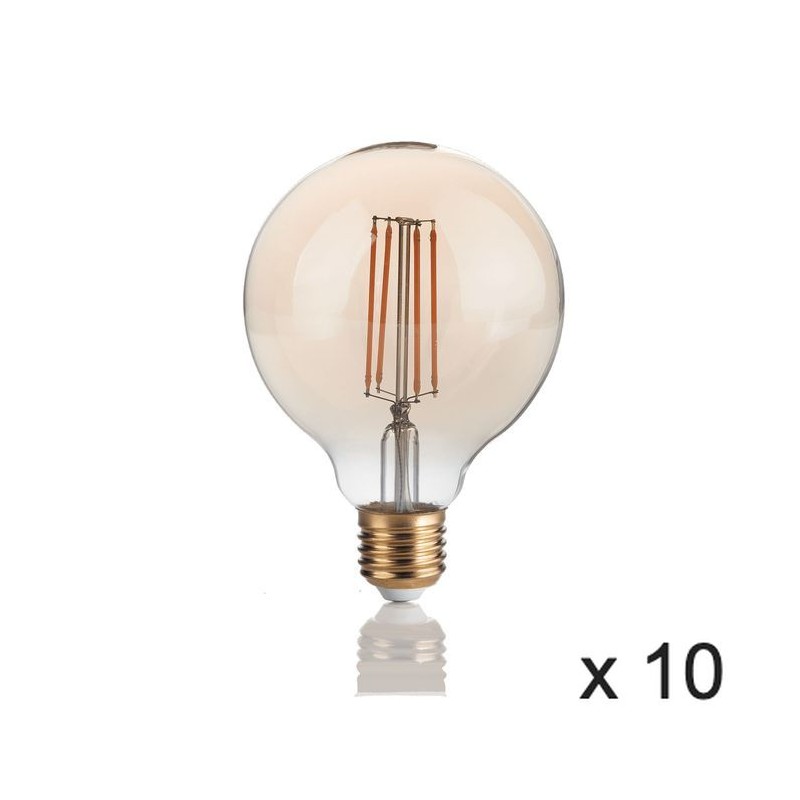 Ampoule (x10) 4W E27 Ambré D9,5 151717 IDEAL LUX 151717