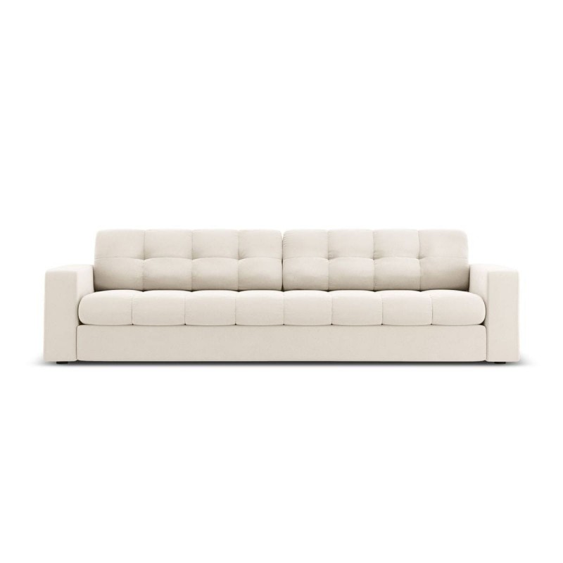 Canapé velours Justin Beige Clair 4 Places BOUTICA DESIGN MIC_4S_51_F1_JUSTIN1