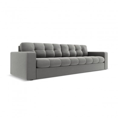 Canapé velours Justin Gris Clair 4 Places BOUTICA DESIGN MIC_4S_51_F1_JUSTIN4