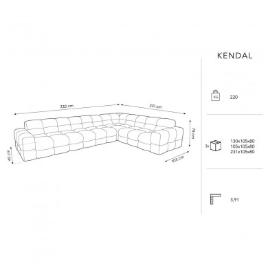 Canapé d'angle droit Kendal Noir 6 Places BOUTICA DESIGN MIC_RC_L_121_F1_KENDAL3