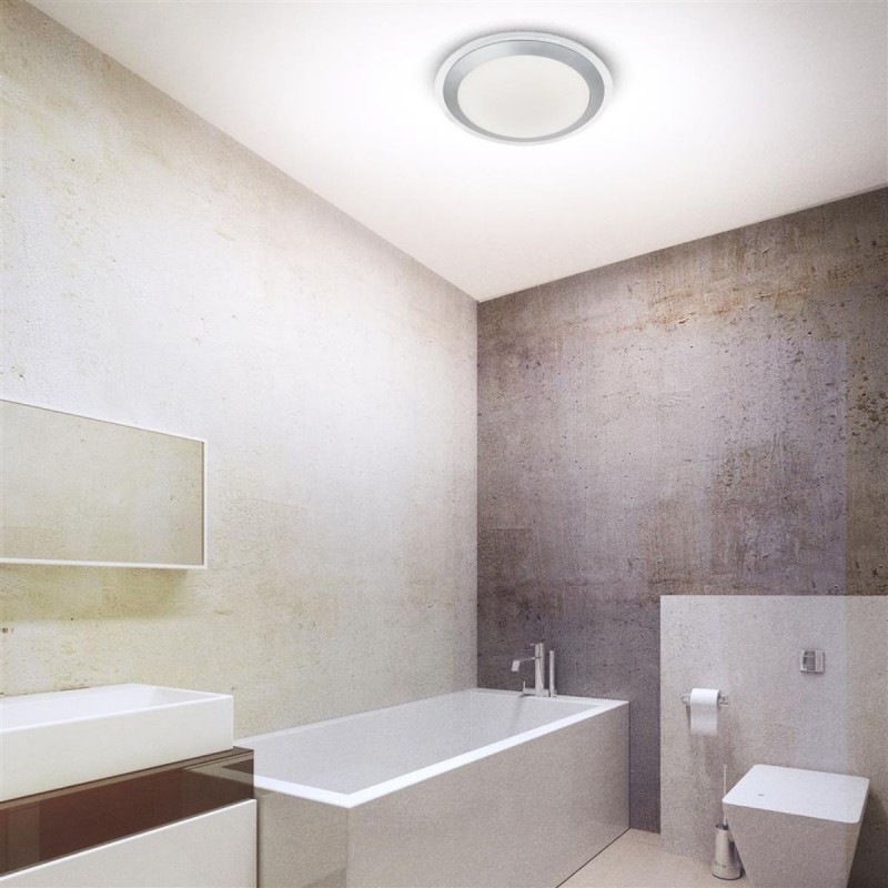 Plafonnier Salle de Bain Chester 20,5W LED Argent SC_7684-33SI 7684-33SI Plafonnier Salle de Bain Chester 20,5W LED Argent SEARCHLIGHT 7684-33SI