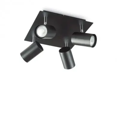 Plafonnier SPOT PL4 Noir 50W max IDL_156781 156781 Plafonnier SPOT PL4 Noir 50W max IDEAL LUX 156781
