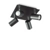 Plafonnier SPOT PL4 Noir 50W max IDEAL LUX 156781