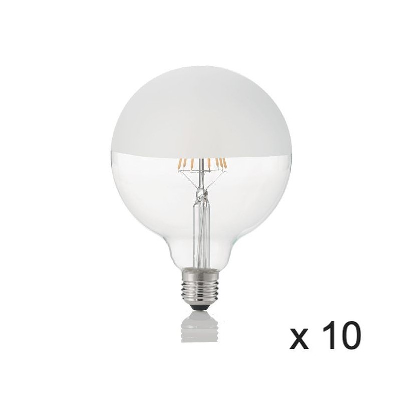 Ampoule (x10) 8W E27 Blanc Satiné D12,5 IDEAL LUX 157580