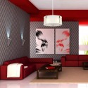 Suspension Corona 3x60W Blanc Nickel Poli