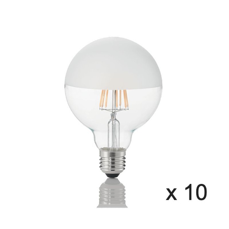 Ampoule (x10) 8W E27 Blanc Satiné D9,5 IDEAL LUX 157597