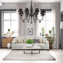 Lustre Baroque BLANCHE Noir 8x40W