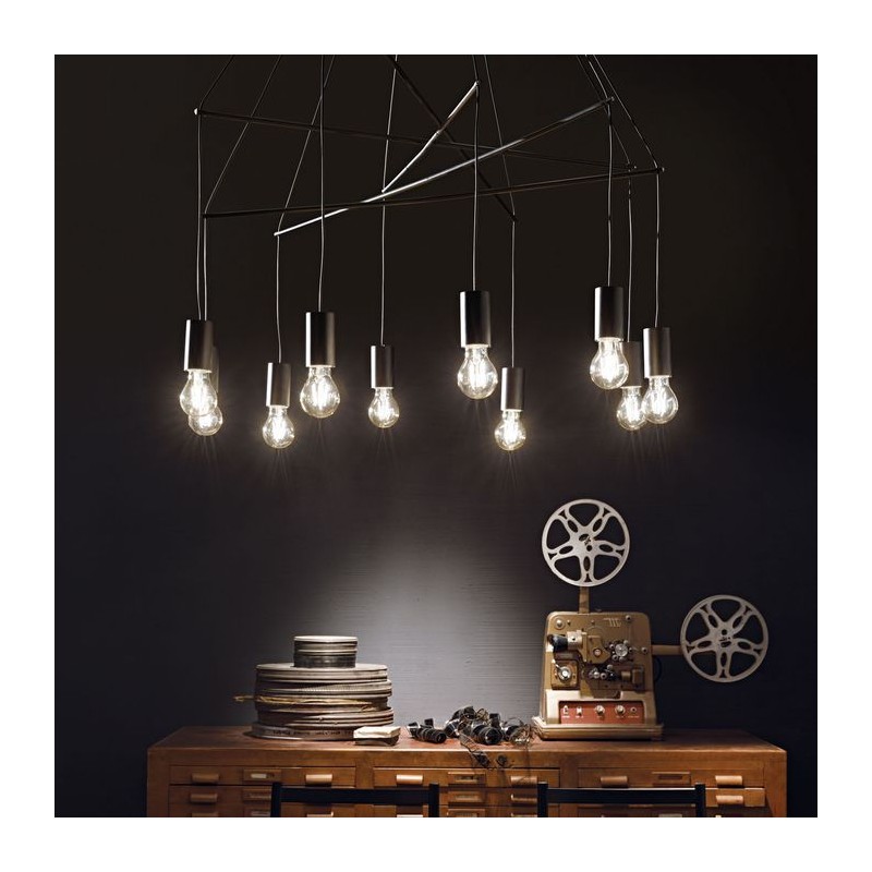 Suspension Design Araignee POP Noir 10xE27 60W IDEAL LUX 158860