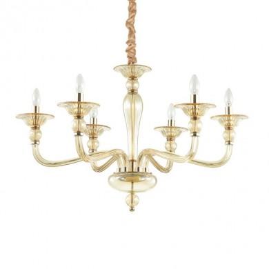 Lustre DANIELI SP6 Verre ambré 40W max IDEAL LUX 159942