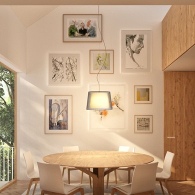 Suspension Esplanade 1x42W E27 Blanc Chromé RENDL R12483