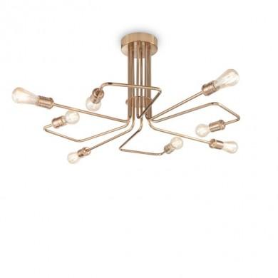 Plafonnier TRIUMPH PL8 Laiton antique 60W max IDEAL LUX 160313