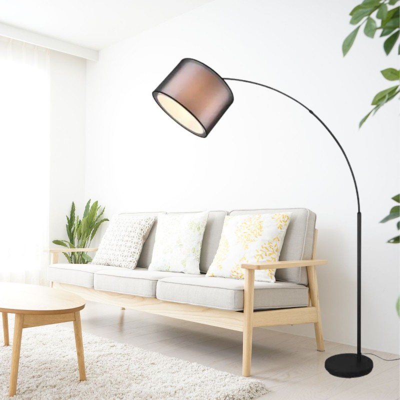 Lampadaire Arc Burton 1x10W E27 Noir Mat TRI_411490132 411490132 Lampadaire Arc Burton 1x10W E27 Noir Mat TRIO LIGHTING 411490132