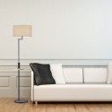 Lampadaire étagère avec tablette Claas Noir 60W E27