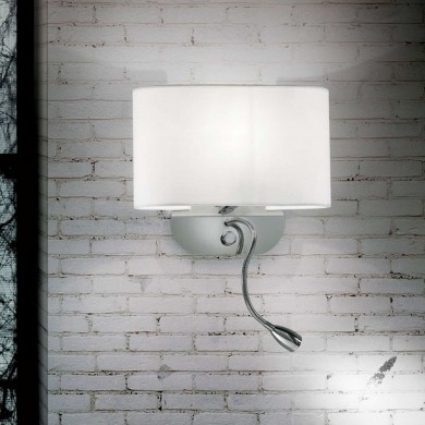 Applique murale SHERATON Blanc 1x40W + 1x1W IDEAL LUX 74900