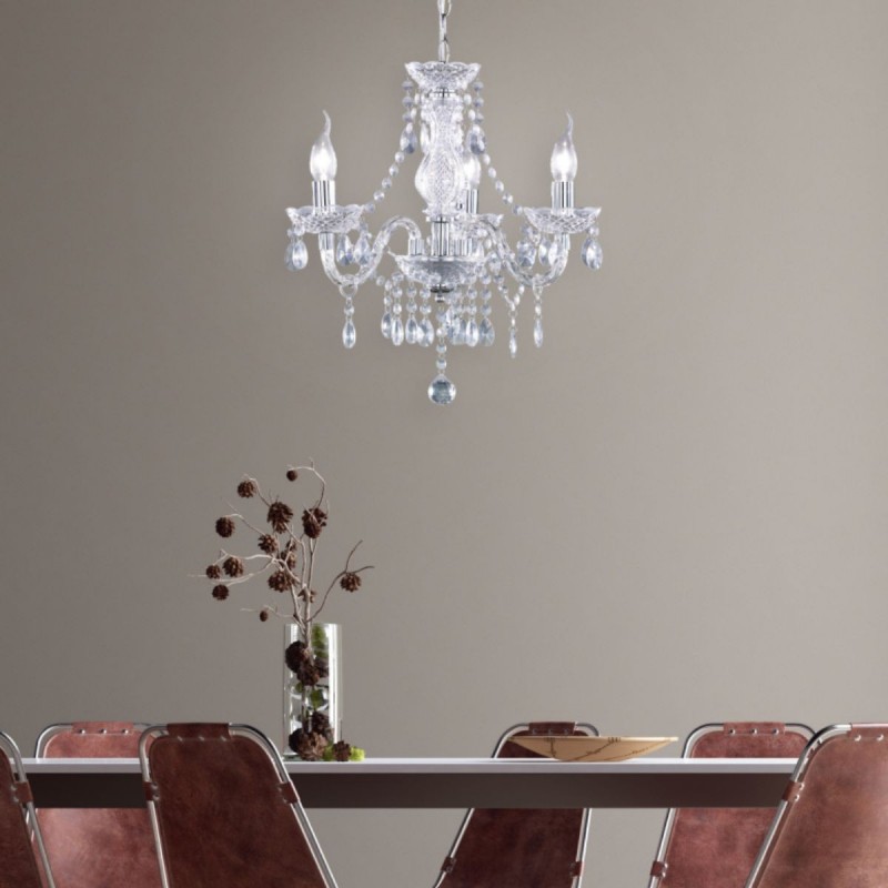 Lustre Lüster Chromé Transparent Claire 3x40W E14 REALITY R11073000