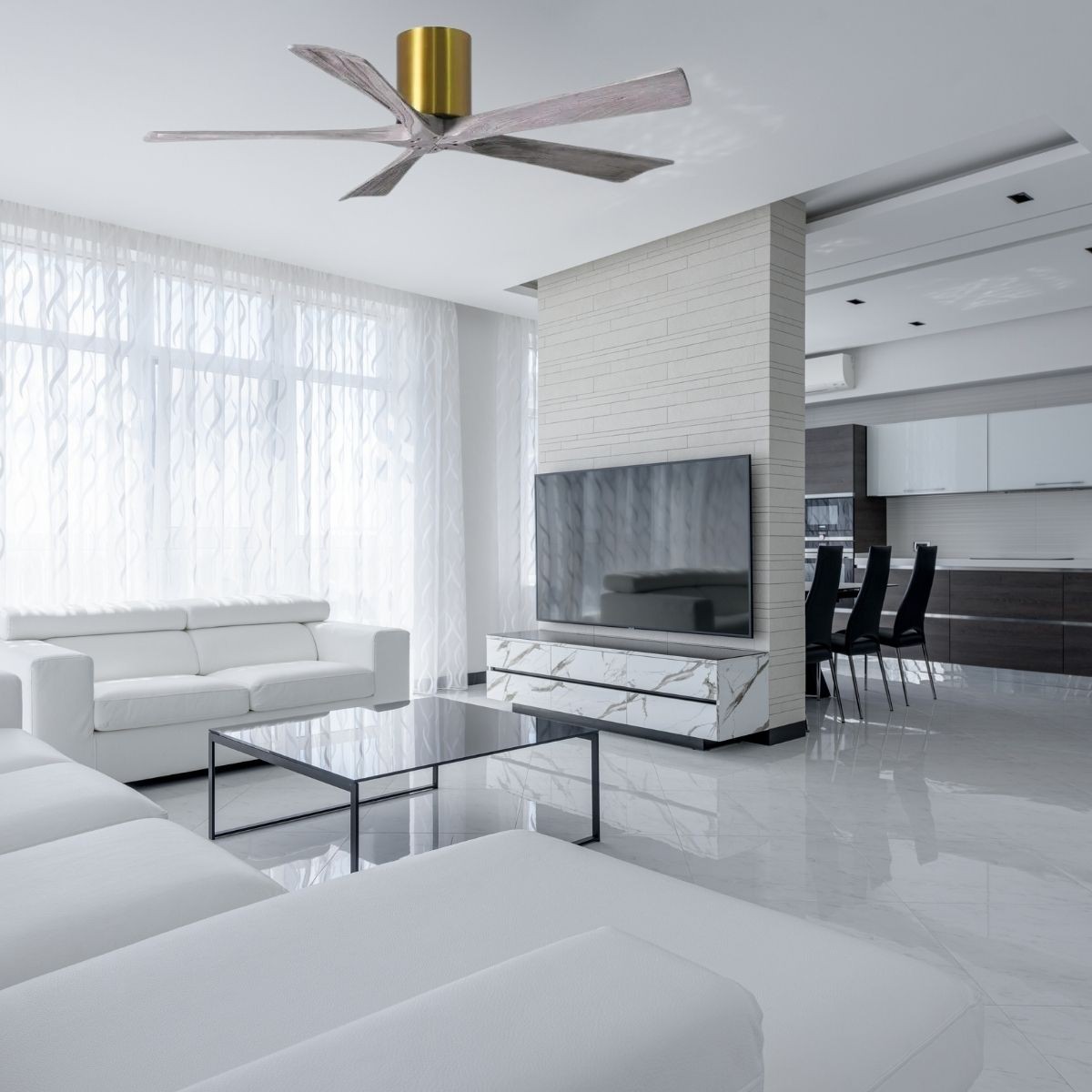 Hunter Outdoor Elements II - Ventilateur De Plafond Blanc 132cm, Extérieur IP44