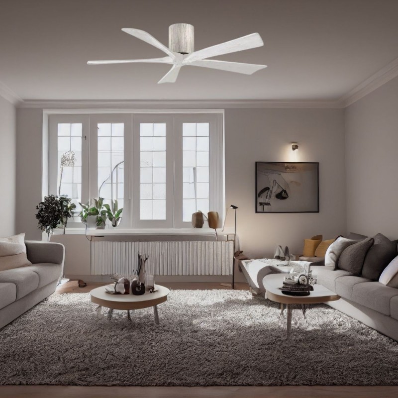 Ventilateur de Plafond Irene-5H 132cm Bois Vieilli Blanc ATLAS FAN IR5H-BW-MWH-52