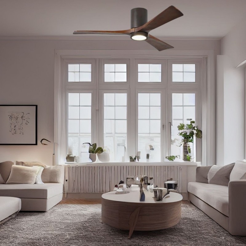 Ventilateur de plafond Irene 132cm Bronze Noyer MAT_IR3HLK-TB-WA-52 IR3H-TB-WA-52 Ventilateur de plafond Irene 132cm Bronze Noyer ATLAS FAN IR3H-TB-WA-52