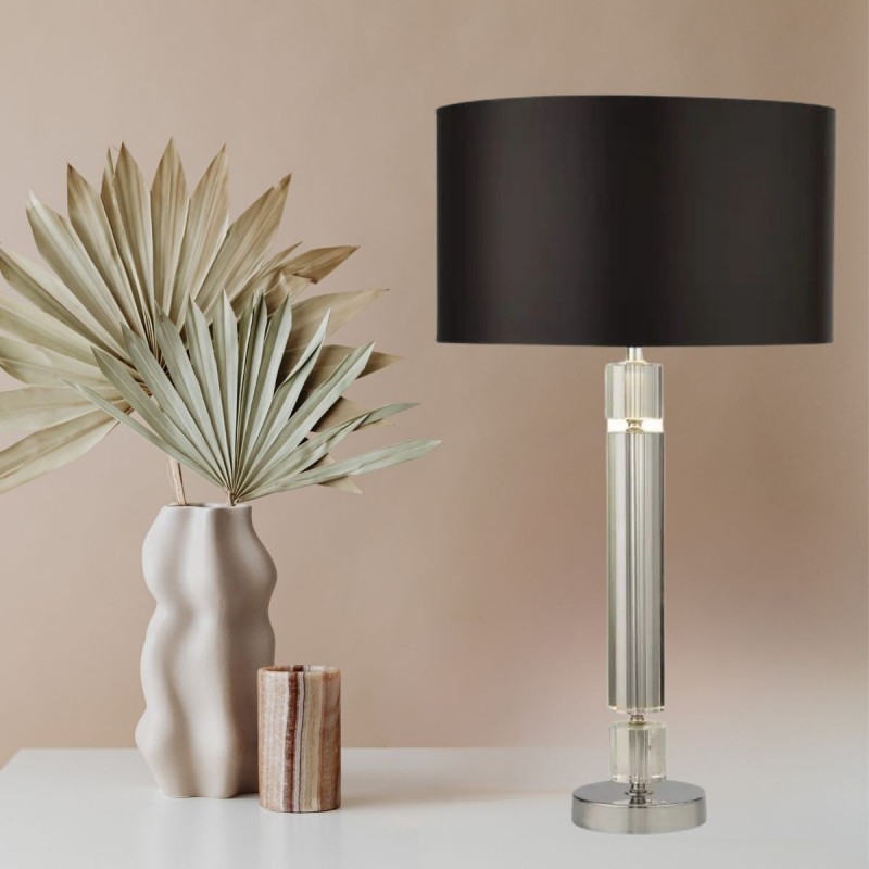Lampe Liana 1x60W E27 Chrome Noir Argent SC_EU9387CC EU9387CC Lampe Liana 1x60W E27 Chrome Noir Argent SEARCHLIGHT EU9387CC