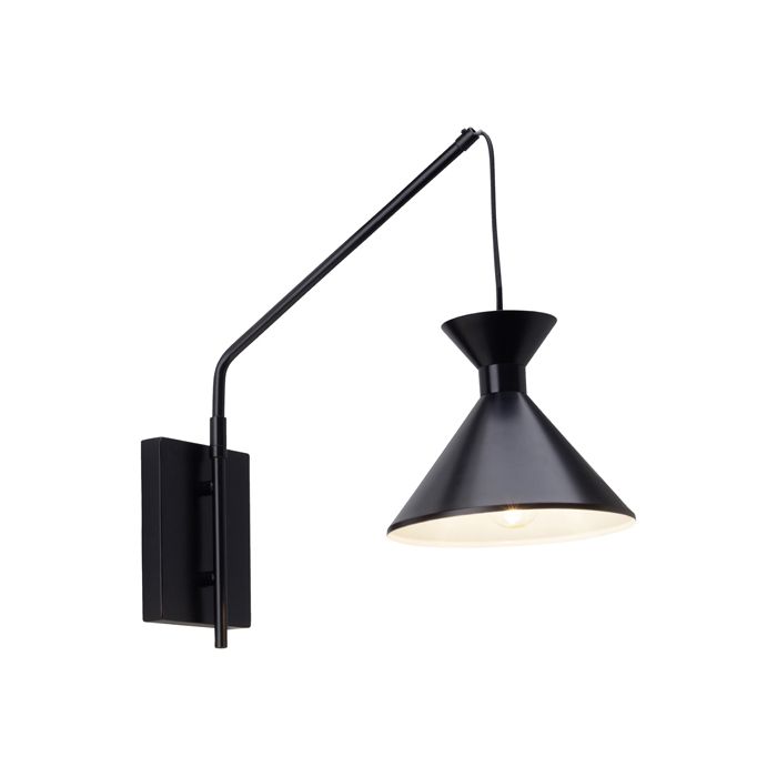 1x40w Applique E14 Noir Depoli Murale Mika n0PkwO