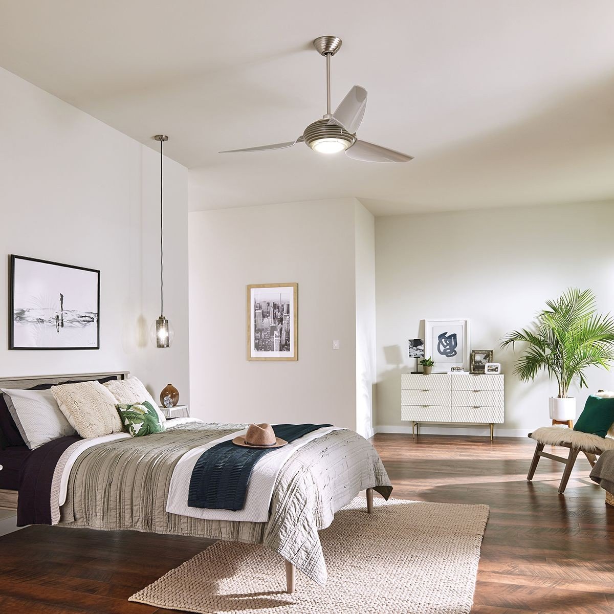 Ventilateur Plafond Voya Kichler klf-voya-60-bs | Boutica Design