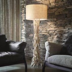 lampadaire bois driftwood moderne