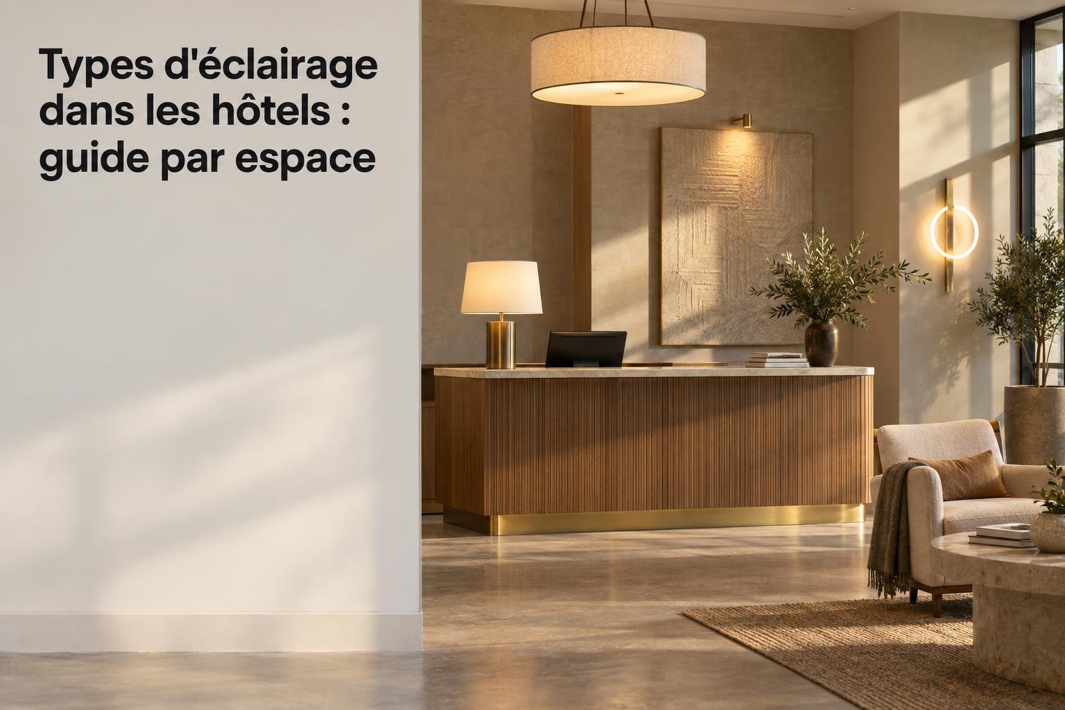 Types d'éclairage dans les hôtels : guide par espace