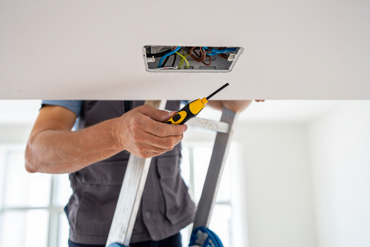 Fixer un luminaire au plafond : guide étape par étape