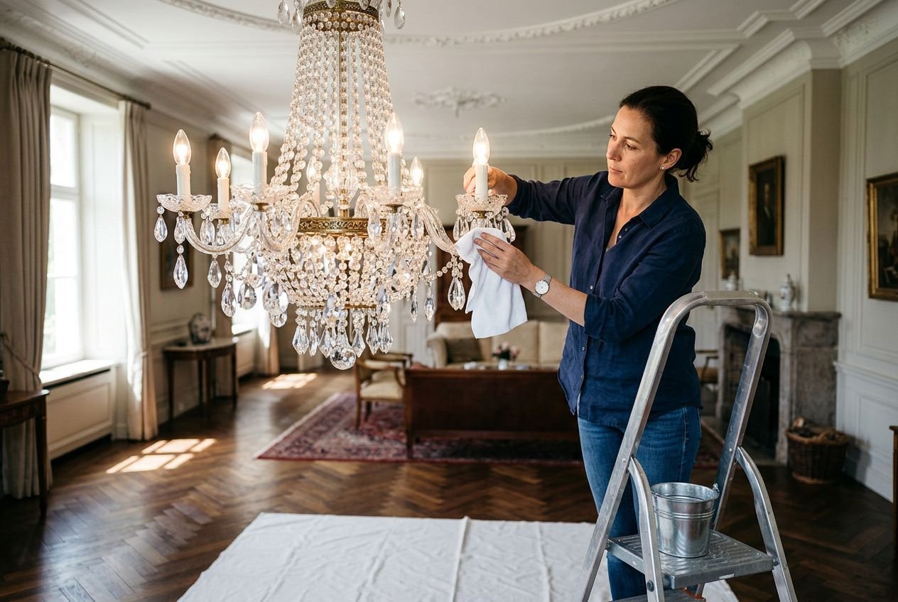 Comment nettoyer un lustre en verre cristal et ses pampilles