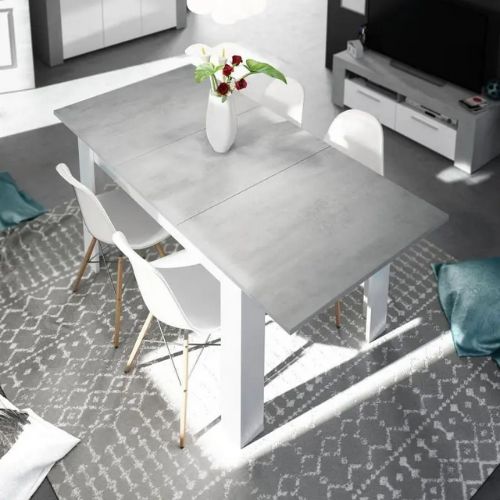 Table avec pieds en métal Fotab, en situation dans une salle à manger
